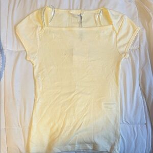 Zara Light Yellow BoatneckTop